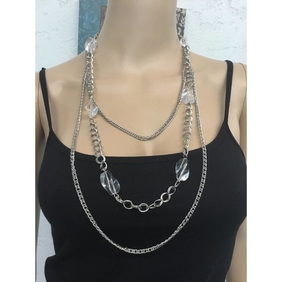 Multi Chain Silver Necklace - Picture 1 of 2